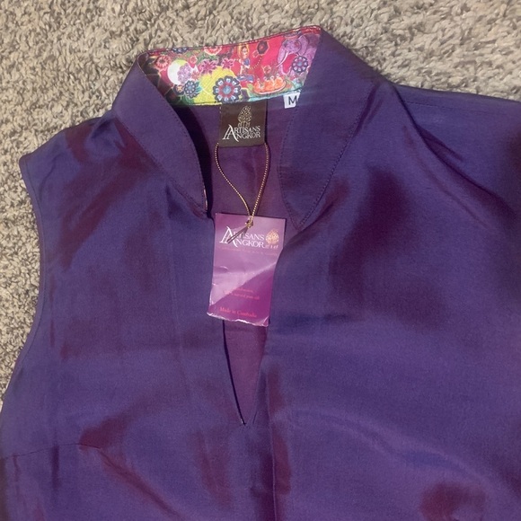 ARTISANS ANGKOR 100% Natural Pure Silk Top - Picture 8 of 15